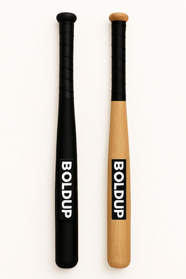 BOLDUP COMBO BASEBALL BAT FOR MEN AND WOMEN (BLACK, GOLDEN) Willow Baseball  Bat For 15+ Yrs(700-900 g)