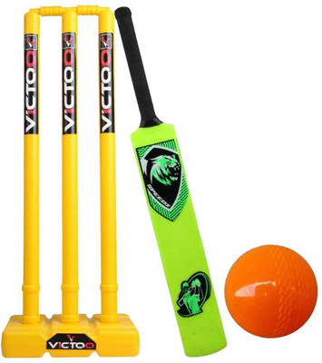 VICTOO Plastic Bat Full Size Cricket Kit,With Wicket Stump And Wined Ball Cricket Kit
