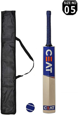 XTROKE Natural Popular Willow Cricket Bat With Ball & Bat Cover (1000 To 1200 g) Poplar Willow Cricket  Bat For 10 - 12 Yrs(0.85 kg)