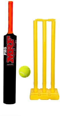 PMG Hard Plastic Bat with PVC Wicket Set & 1 Ball | Bat Ball Stumps Kit for kids 4-7 PVC/Plastic Cricket  Bat(0.8 kg)