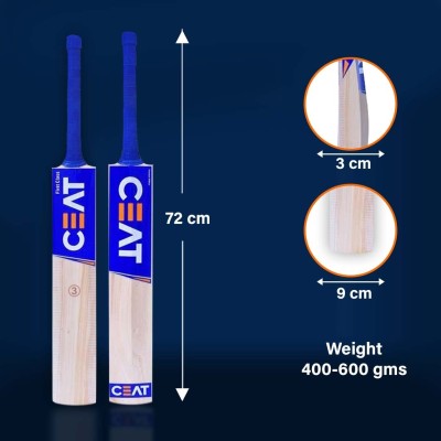 HouseOfCommon Ceat Wooden Cricket Bat For Juniors (Boys & Girls)(Age 8-10 Years) Poplar Willow Cricket  Bat For 8 Yrs(450-550 g)