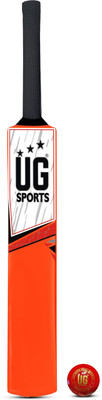 ULTIMATE GOAL Plastic Cricket Bat With Ball |UV Digital Printing |Red (Orange, Size 3) PVC/Plastic Cricket  Bat For 9 - 11 Yrs(380-400 g)