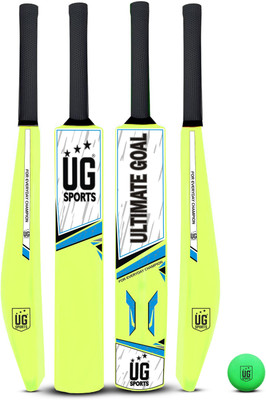 UG SPORTS UV Digital Printing Bat with Synthetic Ball | Soft Cusion Grip (Green, Size 3) PVC/Plastic Cricket  Bat For 9 - 11 Yrs(350 - 400 g)