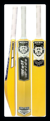 WOLF PRIDE WP White Sticker White Grip Yellow Plastic Cricket Bat_B65-WP109_PK161 PVC/Plastic Cricket  Bat For 15+ Yrs(800 g)