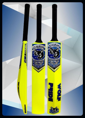 WOLF PRIDE Wild Blue Sticker Black Grip Lemon Plastic Cricket Bat_B108-WP115 PVC/Plastic Cricket  Bat For 9 - 11 Yrs(800 g)