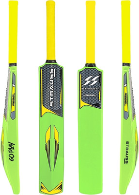 Strauss Rebel , Size SH / Full Size (34 X 4.5 inch) For All Age Groups (Green) PVC/Plastic Cricket  Bat For 15+ Yrs(850-900 g)