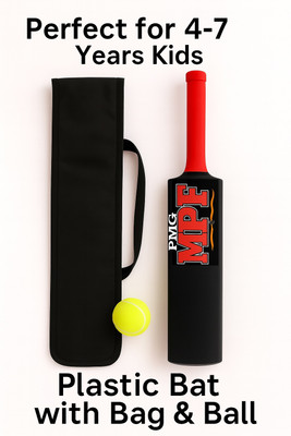 PMG Plastic Cricket Bat with Bag & Ball | Fun Play Kit for Children (Age 4-7) PVC/Plastic Cricket  Bat For 8 Yrs(0.35 kg)