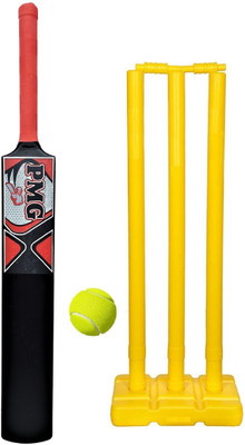 PMG Hard Plastic Bat with PVC Wicket Set & 1 Ball | For 8-12 Years Kids PVC/Plastic Cricket  Bat For 9 - 11 Yrs(0.5 kg)