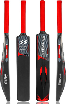 Strauss Rebel , Size SH / Full Size (34 X 4.5 inch) For All Age Groups (Black) PVC/Plastic Cricket  Bat For 15+ Yrs(850-900 g)