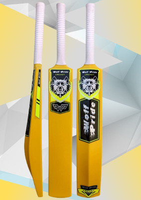 WOLF PRIDE WP Kids Yellow Sticker White Grip Yellow Plastic Cricket Bat PVC/Plastic Cricket  Bat For 15+ Yrs(.800 g)