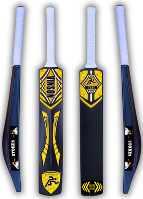 Vinsonsports VINSON Stokes Edition Full Size Hard Plastic Cricket Bat 34x4 Big Edge 850gm PVC/Plastic Cricket  Bat For 15+ Yrs(0.850 kg)