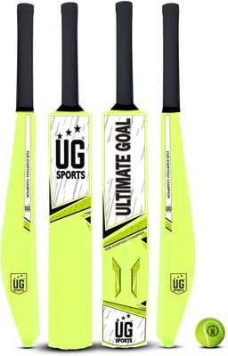 UG SPORTS Plastic Cricket Bat & Tennis Ball | Hard Plastic | Sharp Blade (Green , Size 5) PVC/Plastic Cricket  Bat For 12 - 14 Yrs(400-450 g)