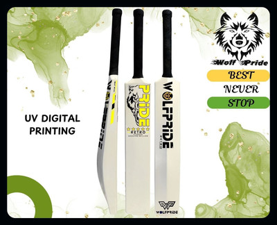 WOLF PRIDE Wild Blue Sticker Black Grip Lemon Plastic Cricket Bat_B108-w115 PVC/Plastic Cricket  Bat For 9 - 11 Yrs(800 g)