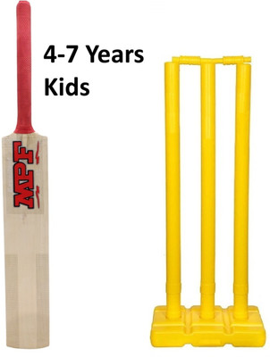 MPF Virat Cricket Bat with PVC Wicket Set & 1 Tennis Ball|Ideal for Aged 5-7 years Poplar Willow Cricket  Bat For 6 - 7 Yrs(0.8 kg)