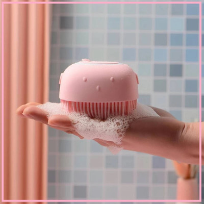 Gogdani Silicone Soft Bath Brush with Shampoo Dispenser Body Scrubber Reusable Loofah-1