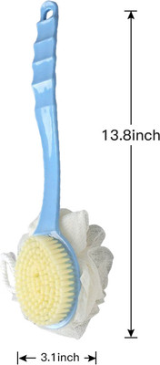 Mallade 2 IN 1 Back Body Bath Brush with Bristles and Loofah Back Scrubber