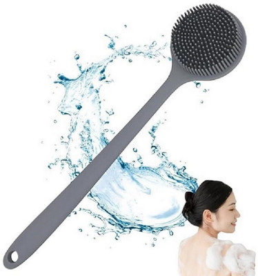 RBGIIT Soft Silicone Shower Scrubber with Long Handle for Daily Body Cleaning