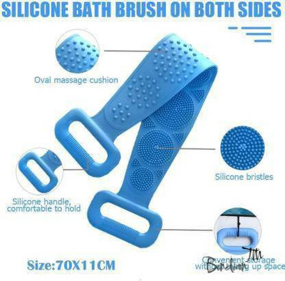 BIndian Silicone Bath Body Brush Exfoliating Long Back Scrubber for Shower Easy to Clean