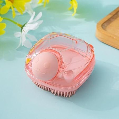 Shree Ganesh Enterprice 2-in-1 Silicone Bath Brush with Shampoo Dispenser