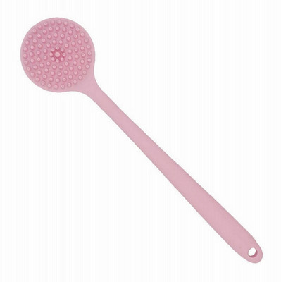 NARV Dual Sided Silicone Shower Brush with Long Handle for Skin Deep Cleaning