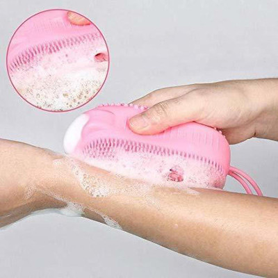 Manav Silicone Soft Bath Body Brush with Shampoo Dispenser 1.571