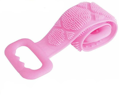 DeeKay Silicone Body Back Scrubber Double Side Bathing Brush for Skin Deep Cleaning(Colour : Pink)