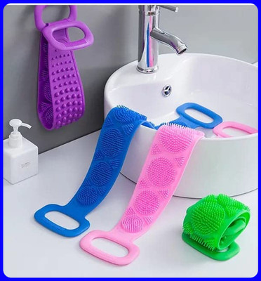 SJK Body Wash Silicone Body Scrubber Double Side
