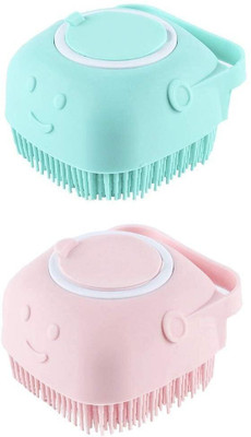 Mehwish Silicon Body Brush with Soap Dispenser, Soft Exfoliator, All types of Skin-Multi