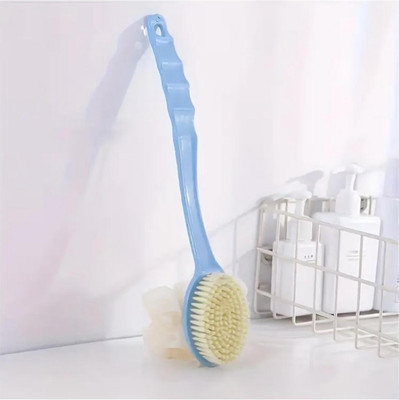 TheQualityCart 2 IN 1 Loofah With Handle Back Scrubber | Dual Sided Exfoliating For Cleanse