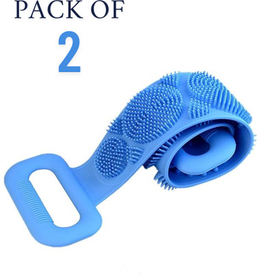 fucetfilter PACK OF 2 Silicone Back Scrubber Belt with Handles for Easy Bath & Body Cleaning