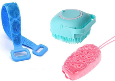 Manav Silicone Soft Bath Body Brush with Shampoo Dispenser 1.455