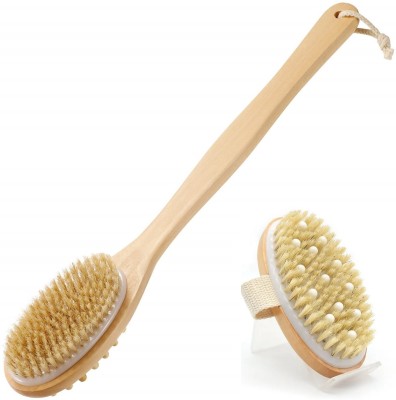 KWEL Wooden Double-sided Bath Brush and Long & combo Bath Brush Oval With masager 1