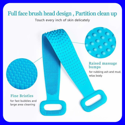SJK Body Wash Silicone Body Scrubber Double Side