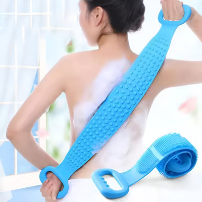 S AKHLAK Soft Silicone Back Scrubber Brush Cum Belt for Exfoliating Shower Bath