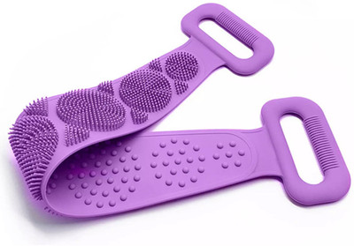 SJK Silicone Back Scrubber Brush Belt for Exfoliating Shower Bath- Double SIDES