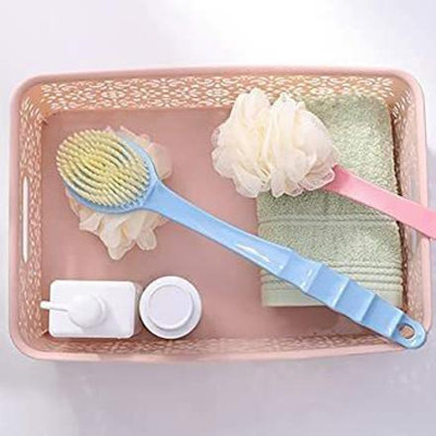 MAHADEV ENTERPRISE 2 IN 1 loofah with handle back scrubber Bath Brush with Soft handle