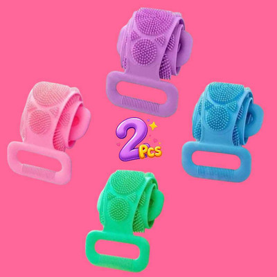 FlyTouch Exfoliating Back Scrubber Strap for Shower Use and Skin Cleansing 2 Pcs Scrub(100 g)