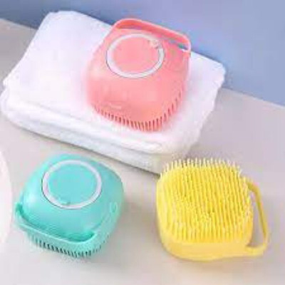 Rishikaenterprises Silicon body scrubber bathing scrub brush bathroom (pack of 1)087