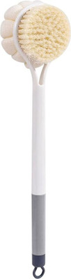 FORABH Body Cleaning Brush Long Handle Double Sided Bath Brush with Bristles and Loofah