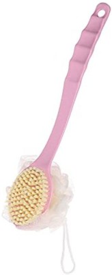 Vruta 2 in 1 Bristles and Loofah Body Brush Back Scrubber with Long Handle