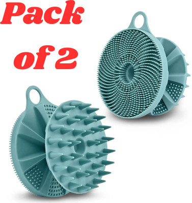 Releena 2Pcs 2in1 Silicone Body Scrubber and Scalp Massager, Exfoliating Bath Brush