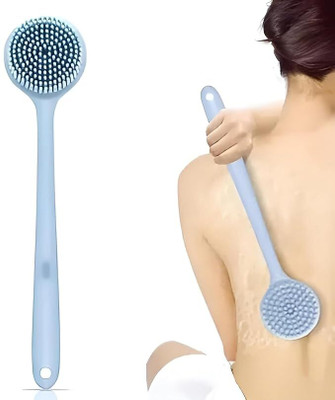 Releena Soft Silicone Body Scrubber for Bathing Shower, Long Handle Scrubber for Bathing