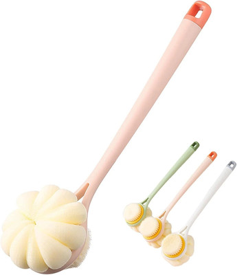 MAHADEV Bath Body Back Scrubber Brush with Bristles and Loofah Shower Brush (Pack Of 1)