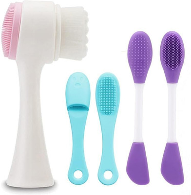 Pivot 3Pcs 2 in 1 Face Brush Scrubbers & Nose Scrub Cleaning & Blackheads Removal