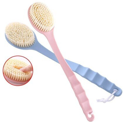 SARTHU 2-in-1 Loofah with Handle, Double-Sided Bath Brush & Back Scrubber,Soft Bristles
