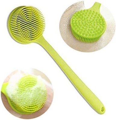 Gabani fashion silicone Double-sided Bath Brush With Massager and Long Handle bath brush