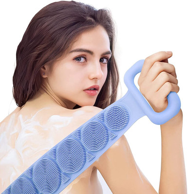ShopDock Silicone Shower Body Scrubber Belt – Double-Sided for Exfoliation