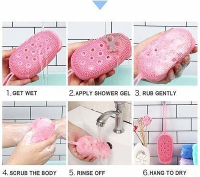 RadhaTex Silicone Bubble Bath Brush with Pulp Cotton or Soap Holder LBrushX1.12