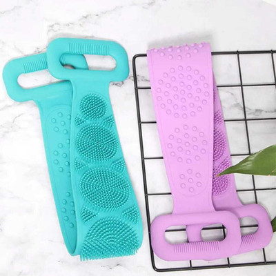 Jantrex Exfoliating Silicone Back Scrubber Belt with Massage Bristles & Grip Loops 2 Pcs