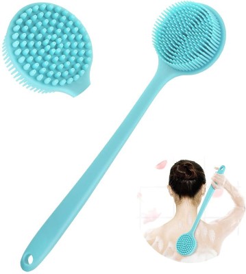 Besillia Silicone Body Scrubber Double-sided Soft Silicone Bath Body Brush (1Pcs, Blue)